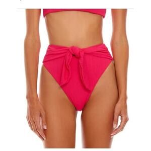 Agua Bendita M Bikini Bottoms High Rise Isabella Bright Rose Tie Waist NEW